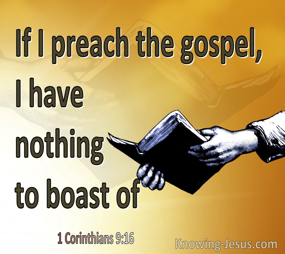 1 Corinthians 9:16 Woe Is Me If I Do Not Preach The Gospel (yellow)